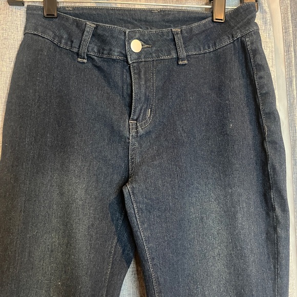 SHEIN ICON Women's Criss Cross Strap High Waist Flared Bottom Jeans - Picture 4 of 15